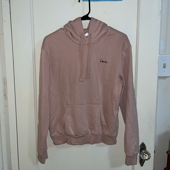 Pink basic “love” hoodie. - Picture 1 of 4